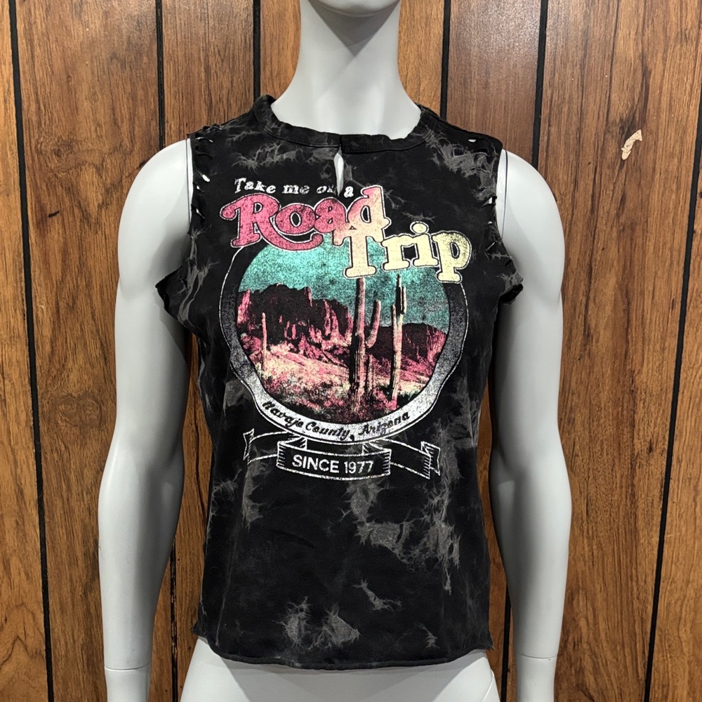 Forever 21 Black Road Trip Graphic Tee